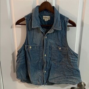 Blue Denim Sleeveless Vest